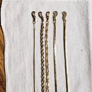 Vintage Korea Goldtone Bracelets (4) and Vintage Goldtone Bracelet (Unmarked)